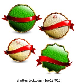 Set of the empty yellow and green labels. You can use it for your product