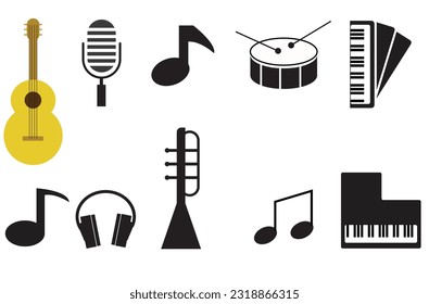 Set Of EMultimedia Icons. Includes Symbols Can Be Used For Web, Mobile, UI And Design.
Set Of 10  Song Icons. Includes Symbols 