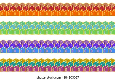 Set of enamel seamless borders