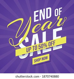 Set of End Of Year Sale banner for advertising. Vector illustration EPS.8 EPS.10