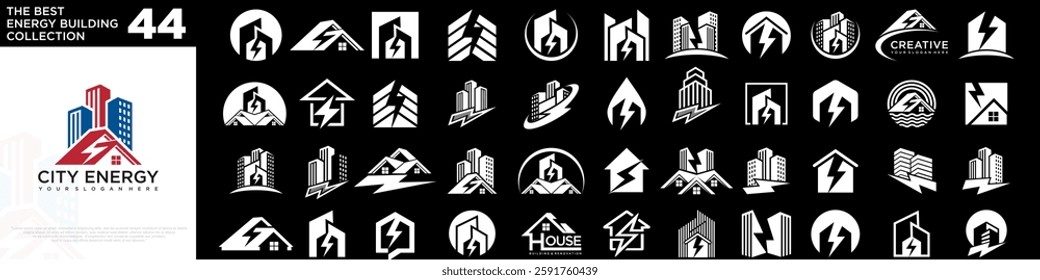 set of Energy city Logo design. power Icon Symbol . vector Illustration