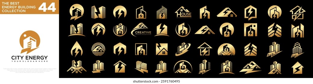 set of Energy city Logo design. power Icon Symbol . vector Illustration