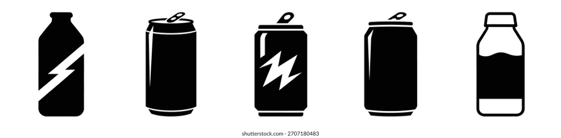 set of energy drink icon vector illustration isolated on white background