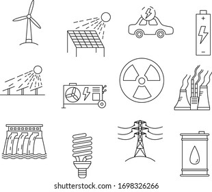 A Set of Energy Icons Illustrations