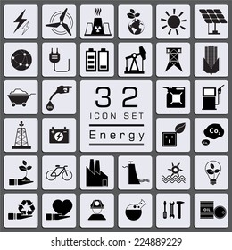Set of Energy icons for web icon collections.