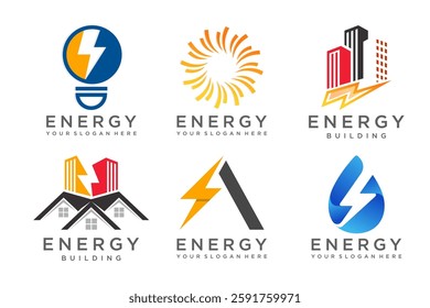 set of Energy Logo design. power Icon Symbol . vector Illustration