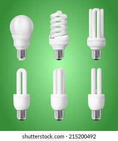 Set of energy saving light bulbs