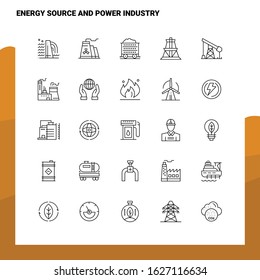Set of Energy Source And Power Industry Line Icon set 25 Icons. Vector Minimalism Style Design Black Icons Set. Linear pictogram pack.