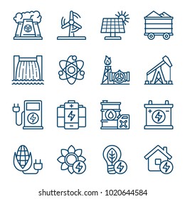 Set of energy sources icons. Vector illustration