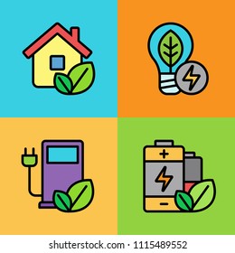 Set of energy sources icons. Vector illustration