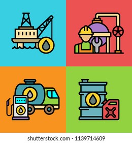 Set of energy sources icons. Vector illustration