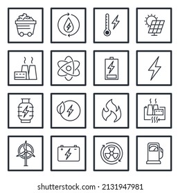 set of Energy Types elements symbol template for graphic and web design collection logo vector illustration