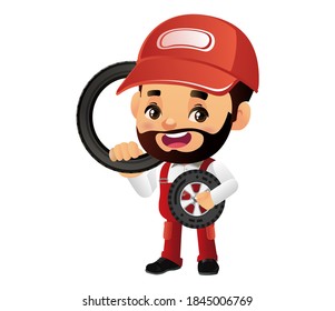 Set of engineer with different poses