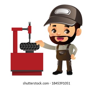 Set of engineer with different poses
