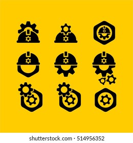 Set engineer icon logo gear for your business
