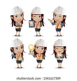 Set of engineer, worker