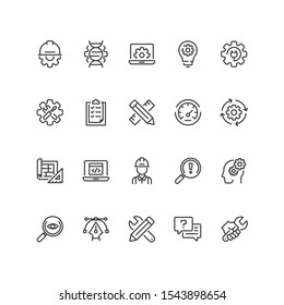 Set of engineering icons in line style. For your design, logo. Vector illustration.