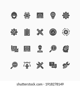 Set of engineering icons. For your design, logo. Vector illustration.