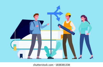 Set Of Engineering Students Flat Illustration 