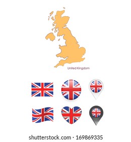 Set of England elements. Vector design