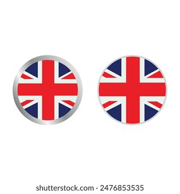 Set Of England Flag Vector Design.