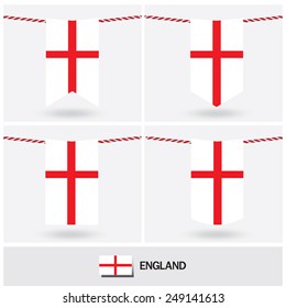 Set of England flag. vector illustration 