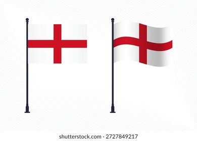 Set of England Flags Isolated for Independence Day Celebration