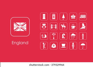 Set of England simple icons