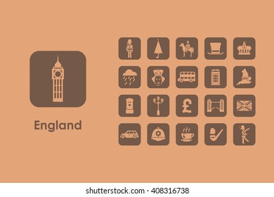 Set of England simple icons