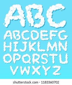 A set English alphabet cloud font illustration