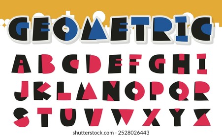 set of English alphabet from geometric capital letters.