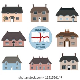 Set of English cottages.