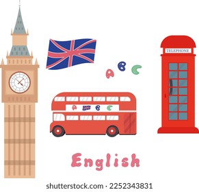 set of English elements city london
