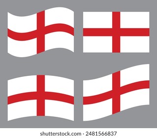 Set of English flag icon vector illustration. Isolated collection of flag of England.