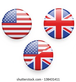 Set of English icon. Vector design.