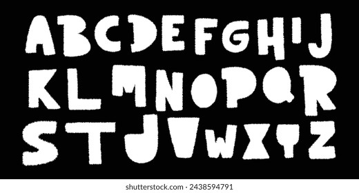 Set of the English and Latin alphabet letters in silk screen photocopy silhouette style for graphic design decoration and tattoo.