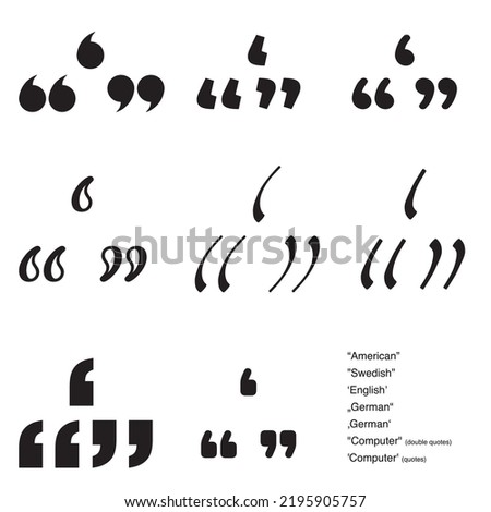 set of English quotation marks - punctuation