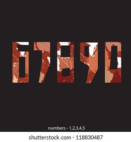 Set of English and Ukrainian letters, numbers, punctuation. Camouflage style./ Floral type