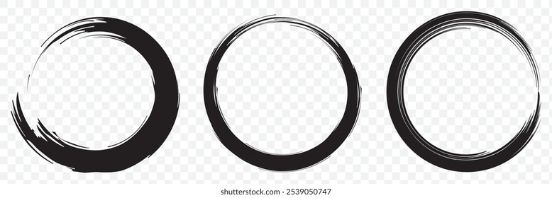 Conjunto de Enso Zen Circle Brush Ilustración vectorial Icon. EPS 10.