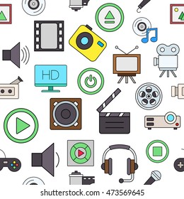 Set of Entertainment colorful pattern icons