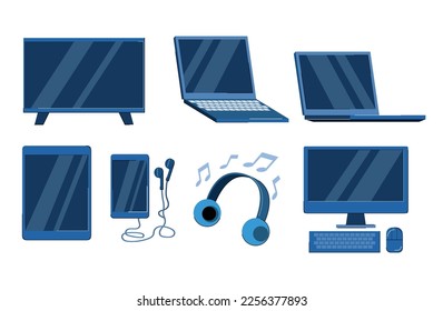 set of entertainment elements isolated vector illustration