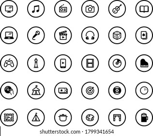 Set of entertainment, event, hobby, play, game icons