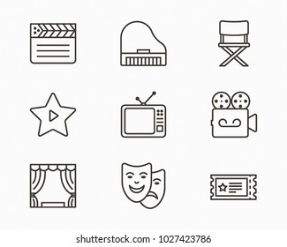 Set Entertainment Icons Stock Vector (Royalty Free) 1027423786 ...