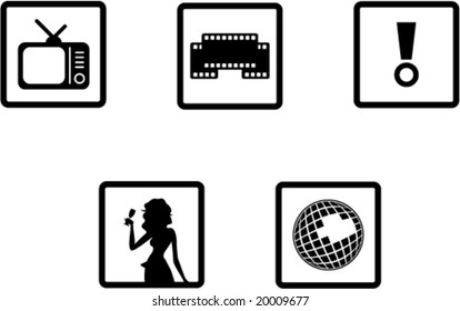 Set of entertainment icons