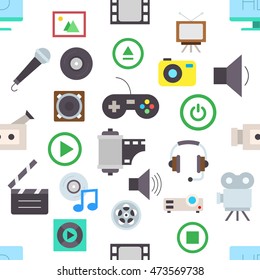 Set of Entertainment vector pattern stickers