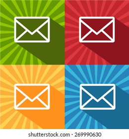 Set Envelope email icon Vector EPS 10 illustration.