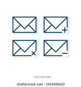Set of envelope icon vector. Mail vector icon. Modern icon design.