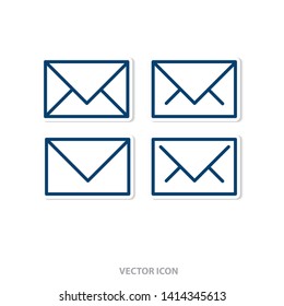 Set of envelope icon vector. Mail vector icon. Modern icon design.