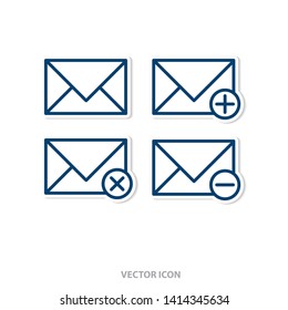Set of envelope icon vector. Mail vector icon. Modern icon design.