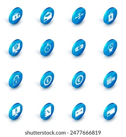 Set Sobre, insignia de Identificación, Monitor de ordenador con símbolo de libra esterlina, Cerradura, Cronómetro, Recompensa por el buen trabajo y Pilas de papel dinero en efectivo icono. Vector